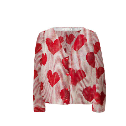 ζακέτα πλεκτή με καρδιές