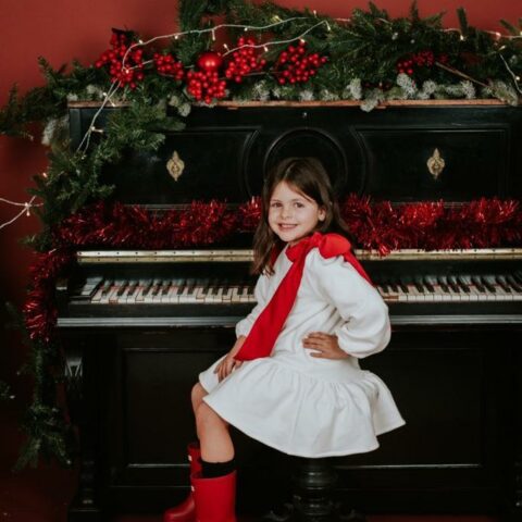 φόρεμα Χριστουγεννιάτικο με κορδέλες